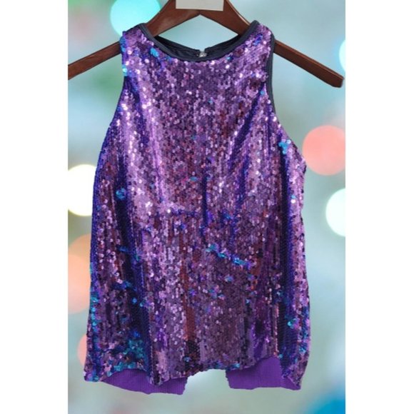 Weissman Other - Weissman Girls' MC 10/12 Purple & Teal Sequin Covered Dance Top Style 12317